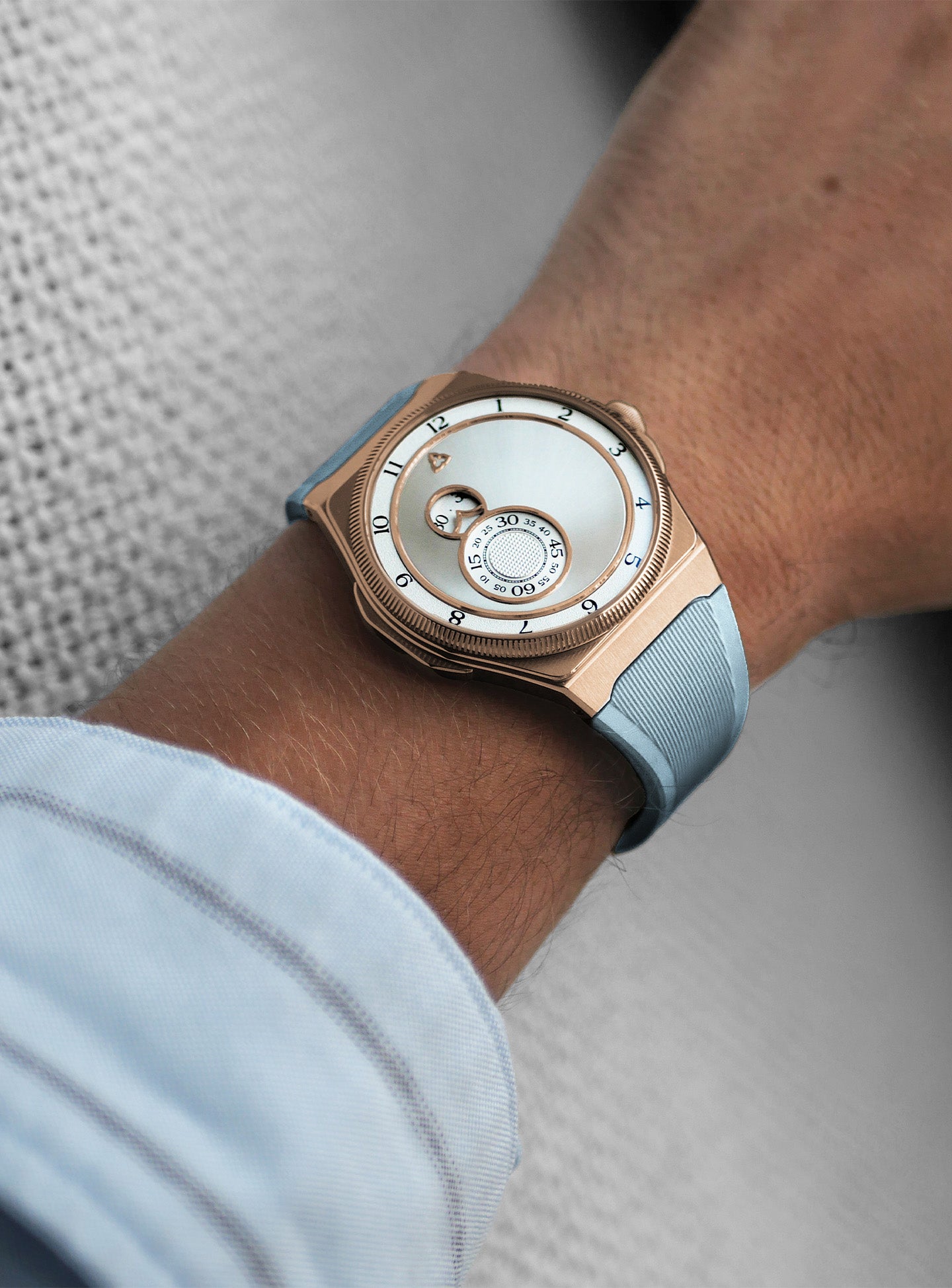 trente-deux sunray silver rose gold case