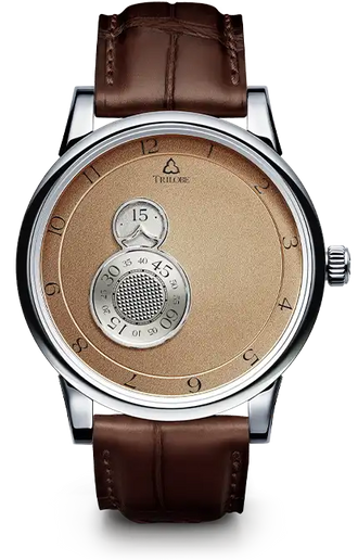 montre trilobe nuit fasntastique bracelet cuir alligator 