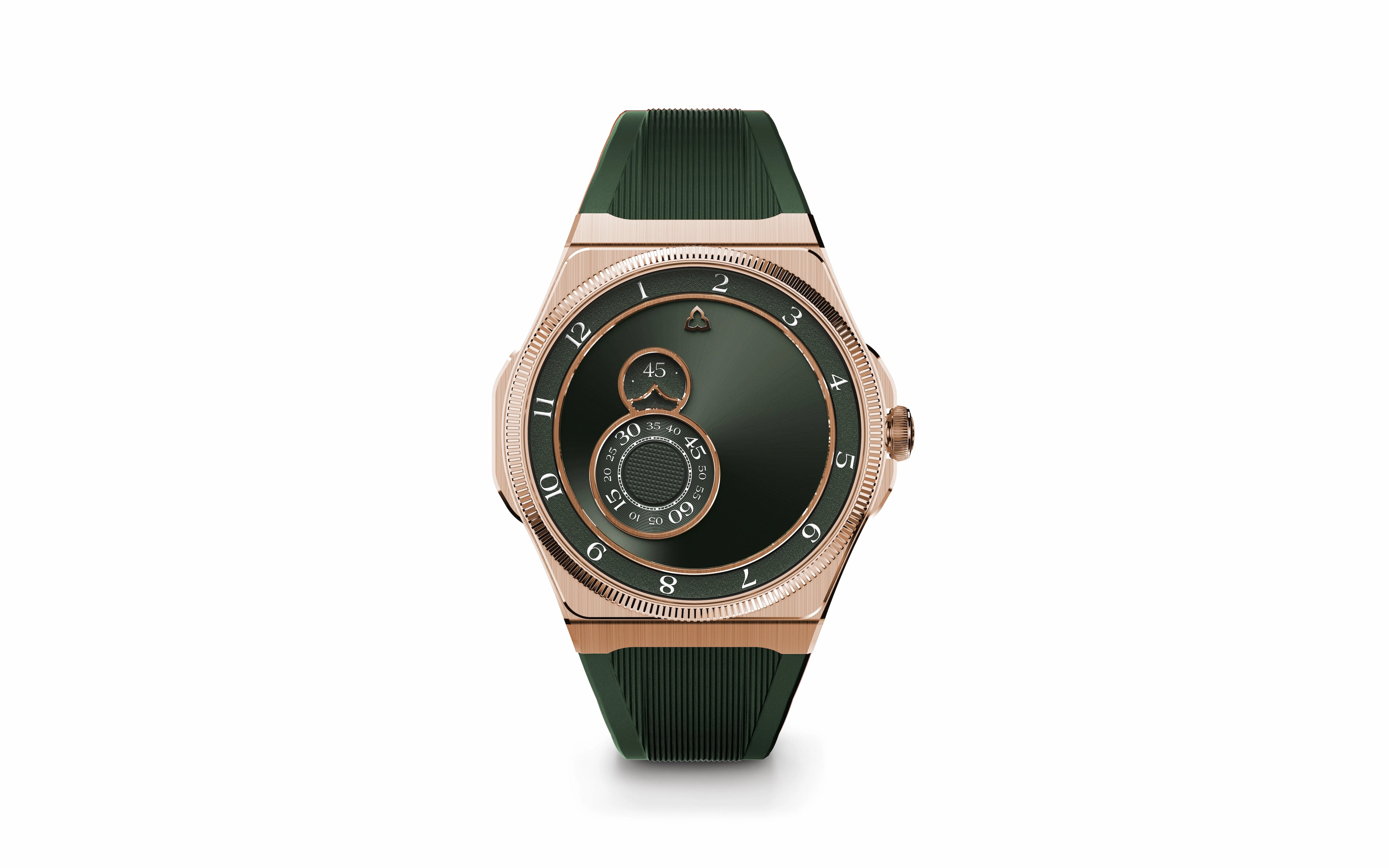 trilobe trente deux sunray green watch rose gold